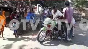 Denied hearse van, kin carry body of man on bike