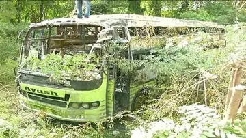 2 buses gutted in fire mishap near Khandagiri, no casualty