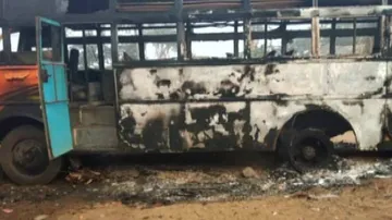 Maoists set afire bus in Malkangiri; passengers unhurt
