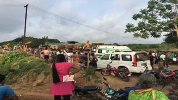 Road mishap near Baranga: Driver trapped inside truck rescued