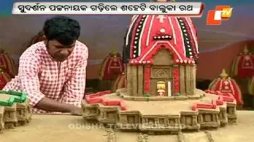 100 sand Raths created at Puri beach