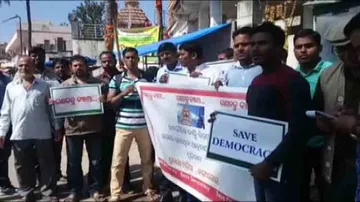 Non-resident Odias in Bengaluru stage demonstration against Naveen govt