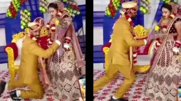 Retake pe retake! Groom struggles for perfect pose with bride during photoshoot, but fails; watch