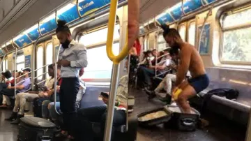 Man takes bath in NYC Subway