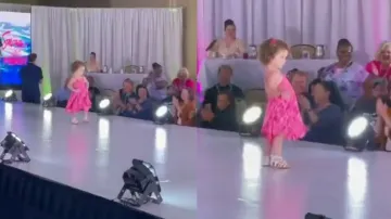 Cute baby model’s catwalk is too adorable to miss