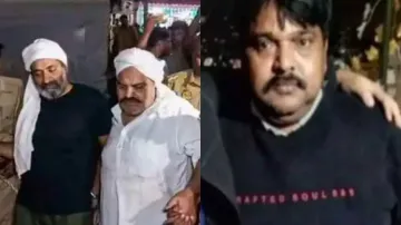 (From Left) Atiq Ahmed and his brother Ashraf Ahmed, Guddu Muslim