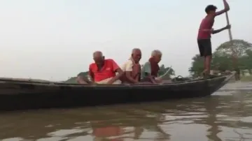 Elderly beneficiaries embark on perilous boat journey to get pension in Odisha's Kendrapara