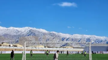Anand Mahindra shares breathtaking pics of India’s highest football stadium in Ladakh
