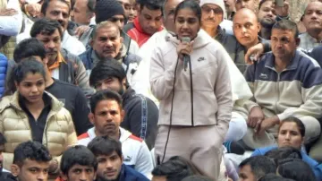 Wrestlers train guns at Babita Phogat