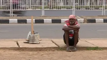 A Daily Wager Waiting On Bhubaneswar Street