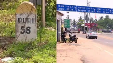 Road signs differ on distance between Bhubaneswar and Puri; passengers allegedly fleeced