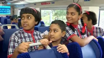 Students travelling on Vande Bharat Express