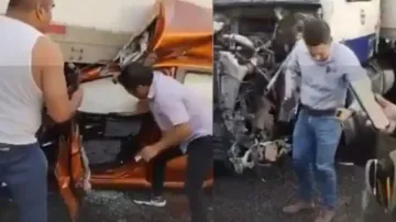 Miraculous escape: Man survives horrific car accident unscathed