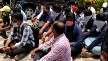 Selected ASO candidates stage dharna at OPSC office 