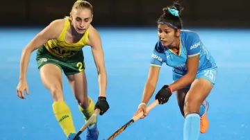 Action during the match between India and Australia in Adelaide