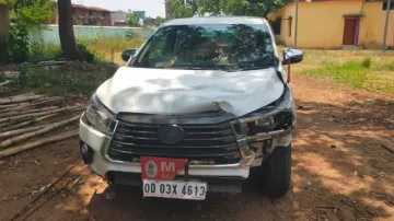 RS MP Niranjan Bishi's Car After Hitting Scooter Rider