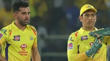 Deepak Chahar and MS Dhoni in IPL
