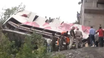 Bus falls off bridge in Jammu