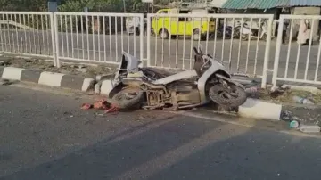 Bus Rams Scooty In Puri