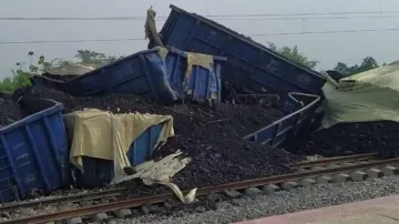 Goods Train Derails in Assam