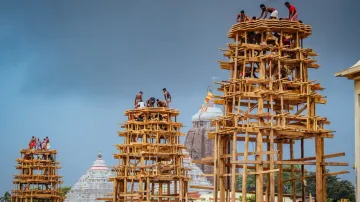 Chariot construction work underway in Puri