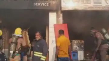 Two shops were gutted in a massive fire in Bhubaneswar