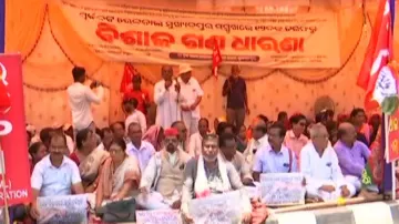 Opposition Protest At ECoR Office In Bhubaneswar