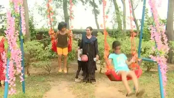 Girls Play During Raja Festival