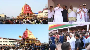 CM Naveen Patnaik and Governor Prof Ganeshi Lal in Puri