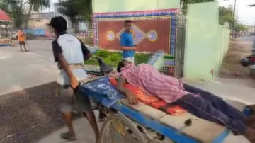 Patient carried On Trolley To Hospital