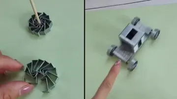 Woman designs rolling car model with staple pins, Anand Mahindra offers to recruit her; watch