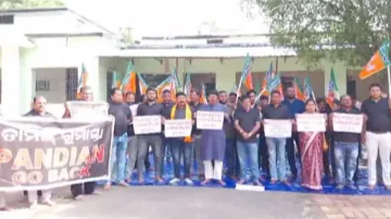 BJP stages protest opposing 5T secretary VK Pandian’s Talcher visit