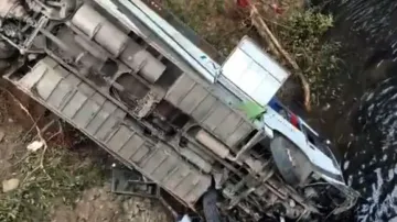 Bus falls into canal