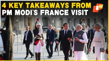 Prime Minister Narendra Modi held delegation-level talks with French President Emmanuel Macron in Pa