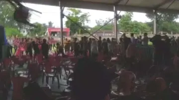 Chairs thrown at the meeting place in Sambalpur