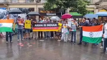 Indians in Germany hold peaceful protest calling for baby Ariha's repatriation