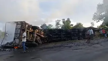 Two trucks collide head-on in Sambalpur