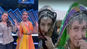 Karisma Kapoor & Sonali Bendre recreate 90s magic, groove to ‘Mhare Hiwra Main Nache Mor’; watch