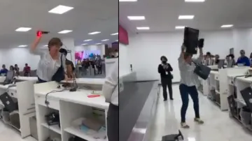Passenger goes rogue, destroys computers at the airport over flight cancellation; watch