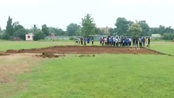 Stadium dug up to prepare helipad for 5T Secy’s Khordha visit