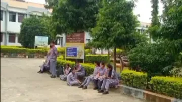 Students forced to stand in rain in Boudh