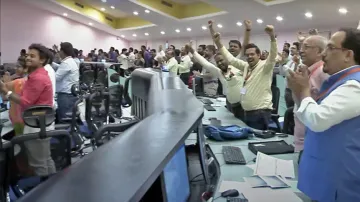 ISRO officials over the moon as lander touches lunar surface