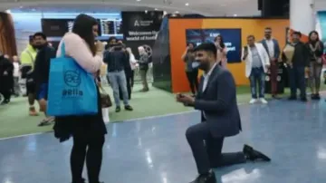 Indian man proposes to girlfriend at Auckland airport in Bollywood style, video goes viral
