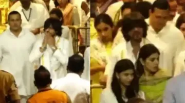 Shah Rukh Khan with daughter Suhana and Nayanthara offer prayers at Tirumala temple