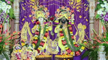 Lord Krishna in pearls & diamond-studded dresses this Janmashtami in Jaipur temple