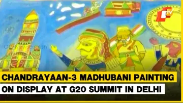 G20 In Delhi: Spectacular Chandrayaan-3 Madhubani Painting Makes Heads Turn At Bharat Mandapam
