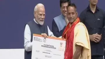 PM Modi felicitates Odia craftsman with PM Vishwakarma certificate in New Delhi