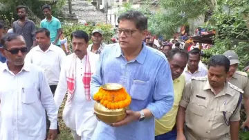 BJP National VP Baijayant Panda participates in ‘Meri Maati Mera Desh’ programme in Kendrapara 