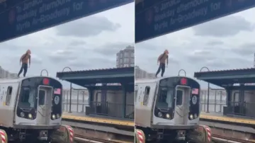 Real Spiderman: Man spotted riding over metro train in New York