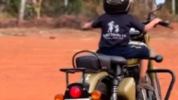 Video of 4-year boy riding Royal Enfield Bike goes viral